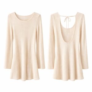 H&M Divided Textured Knit Tie Back Dress